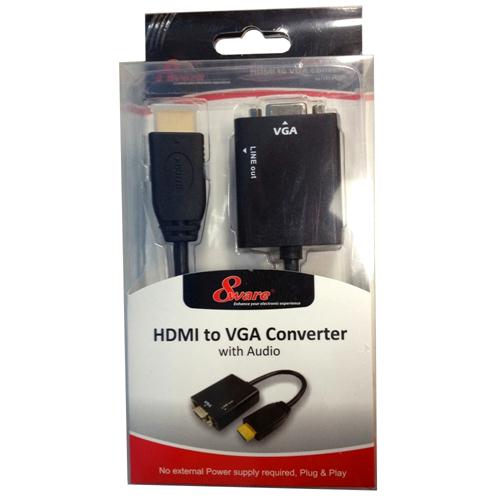 8Ware HDMI to VGA 19-pin to 15-pin Male to Female Converter without Power Adapter plus 3.5mm Stereo Audio Out 8Ware HDMI to VGA 19-pin to 15-pin Male to Female Converter without Power Adapter plus 3.5mm Stereo Audio Out